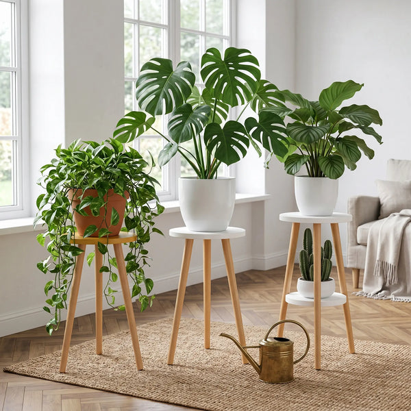 Support Plante Bois — Étagère Porte-Plantes Multi-Niveaux