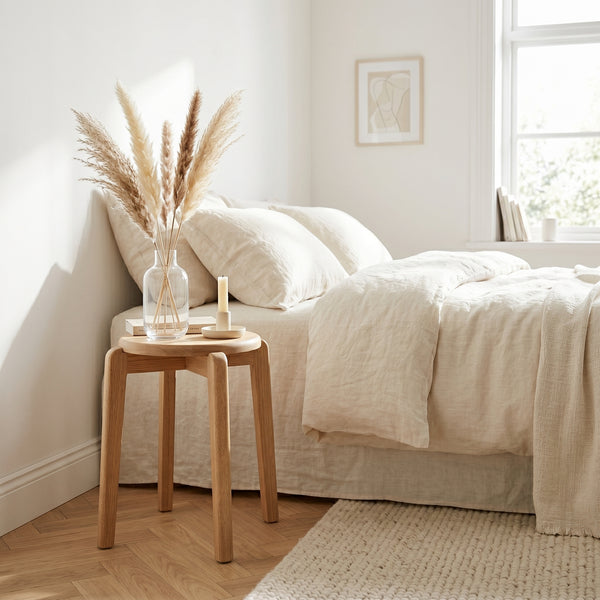 Tabouret Bois Rond — Tabouret Salon Design Minimaliste