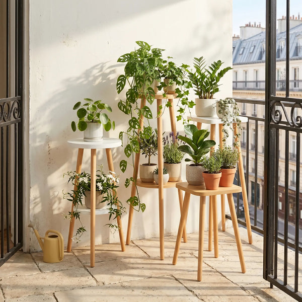 Support Plante Bois — Étagère Porte-Plantes Multi-Niveaux