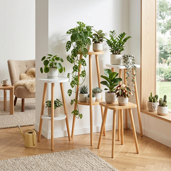 Support Plante Bois — Étagère Porte-Plantes Multi-Niveaux