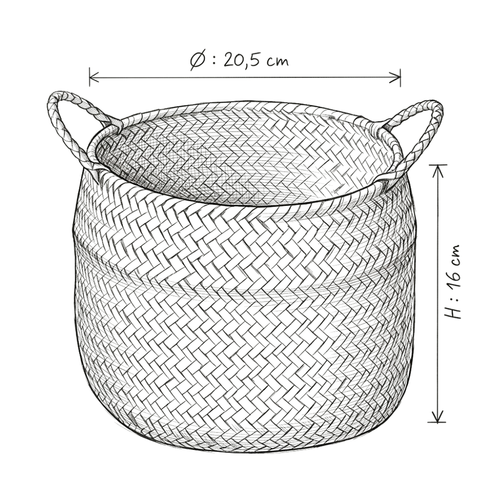 Schema dimensions Cache-pot HAKO (option KOJI)