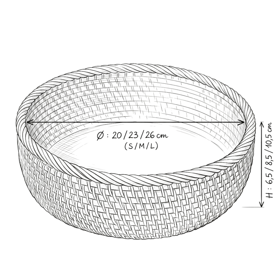 Schema dimensions Corbeille | TORI
