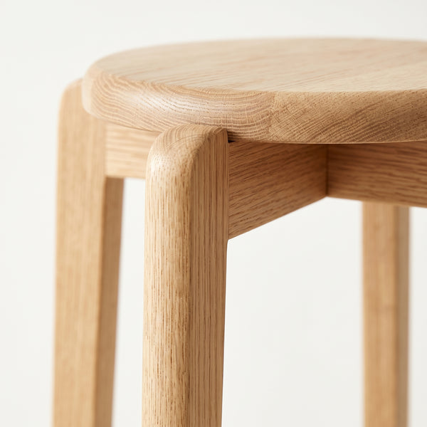 Tabouret Bois Rond — Tabouret Salon Design Minimaliste