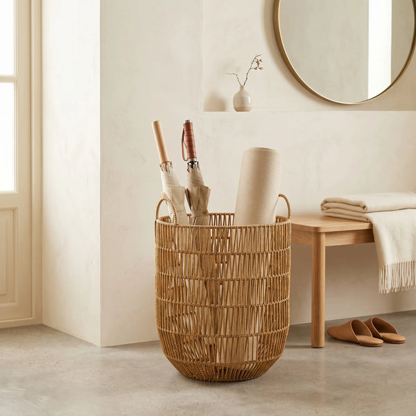 Panier à Linge Rotin — Grand Rangement Vêtements