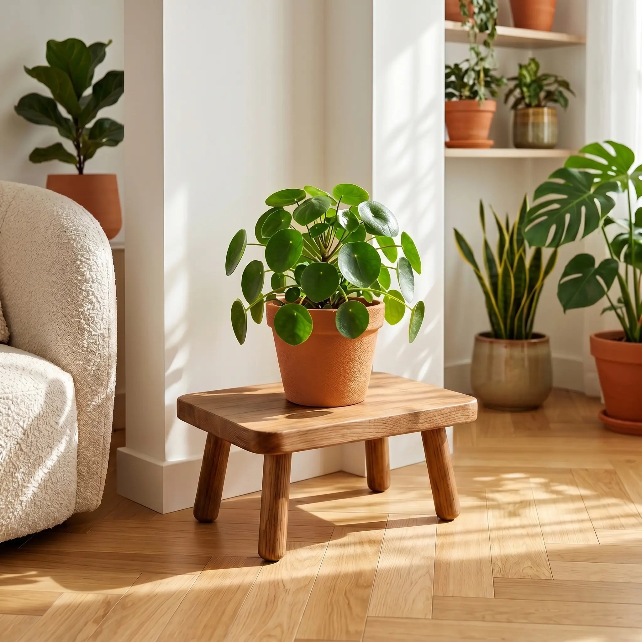 Tabouret Bois Bas — Petit Banc Polyvalent Naturel
