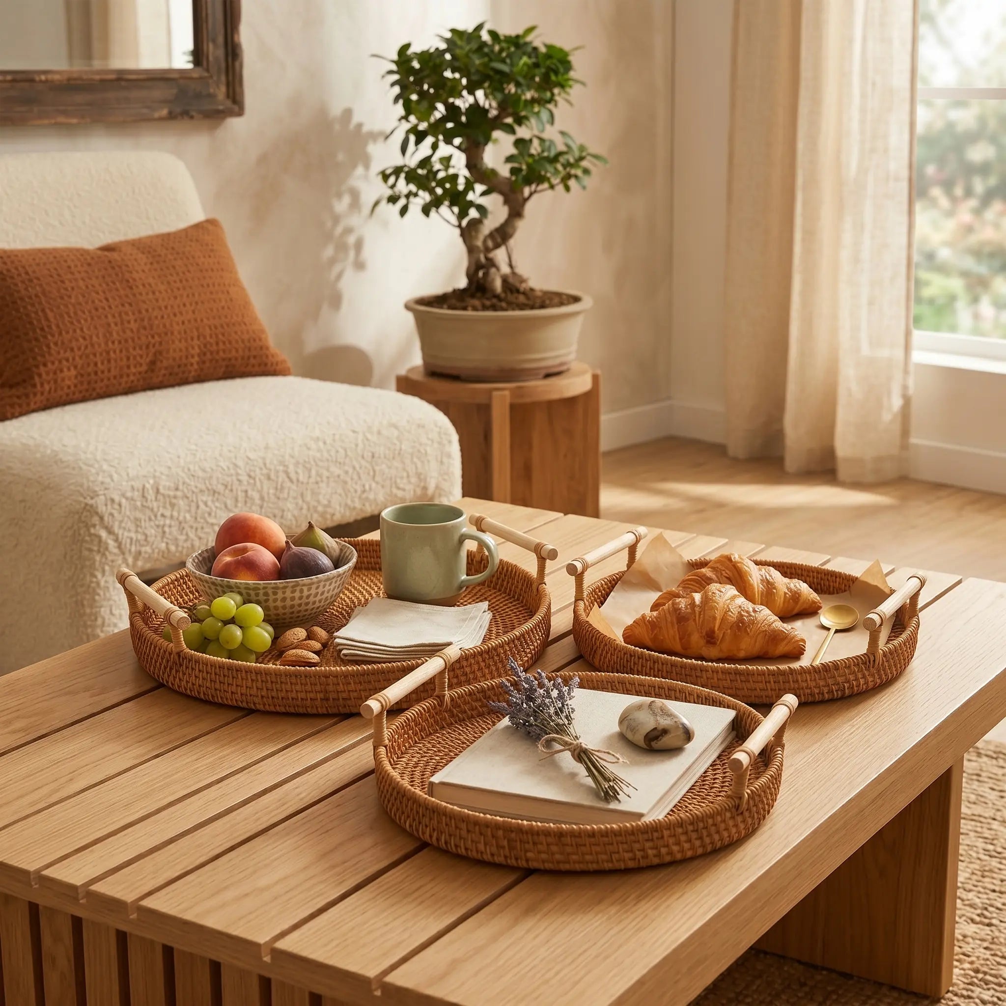 Corbeille en Rotin— Décoration de Table