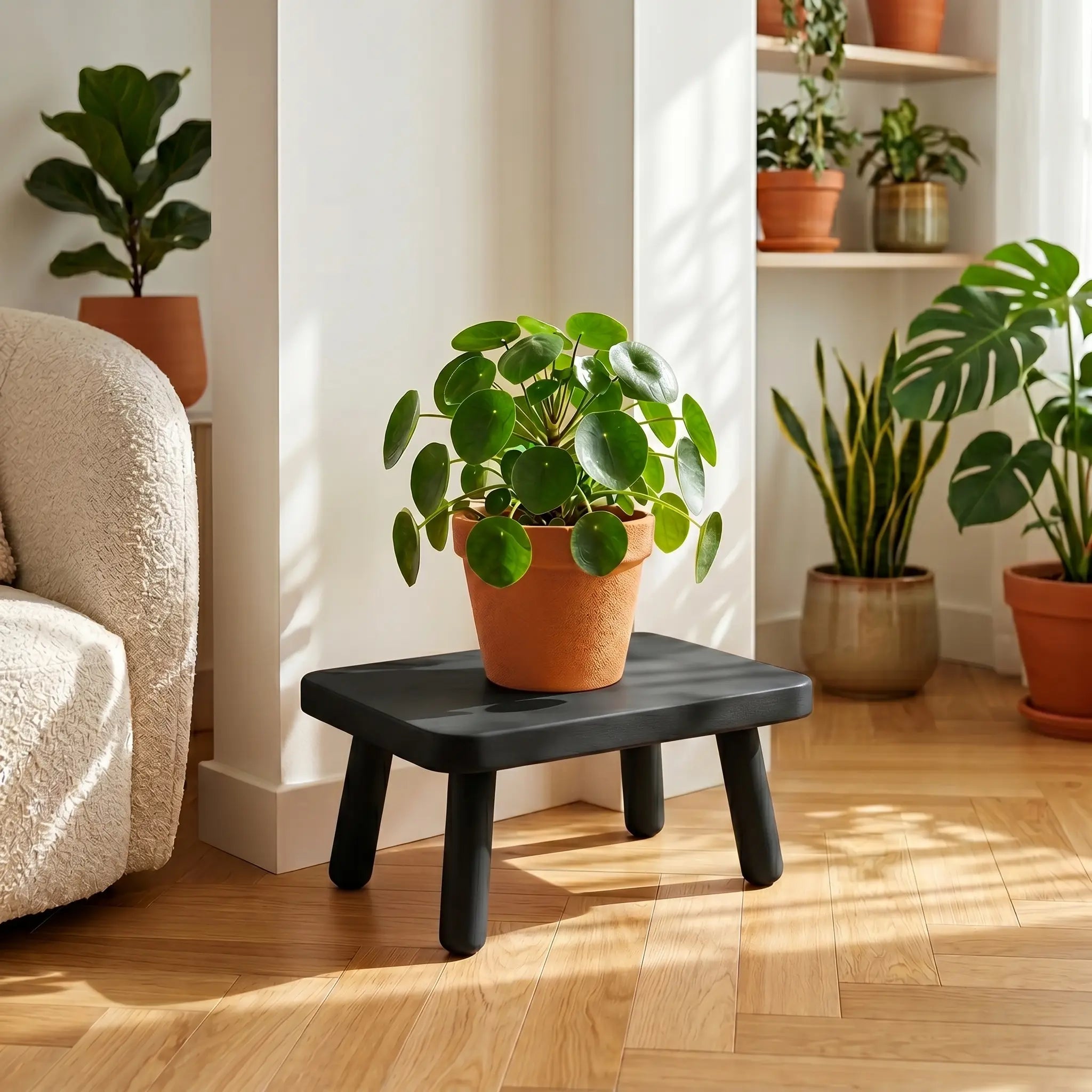 Tabouret Bois Bas — Petit Banc Polyvalent Naturel