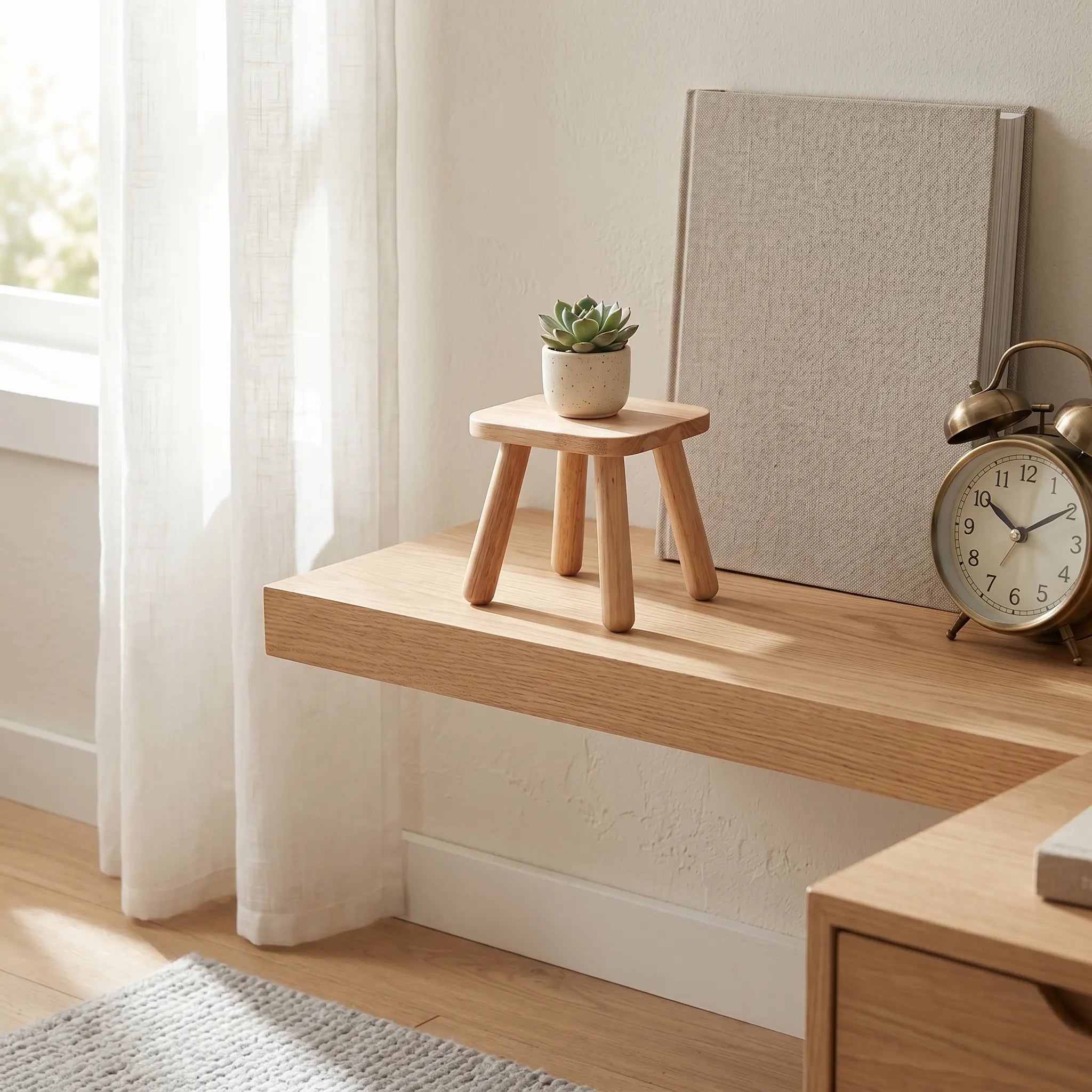 Petit Tabouret Bois — Support Plante Scandinave