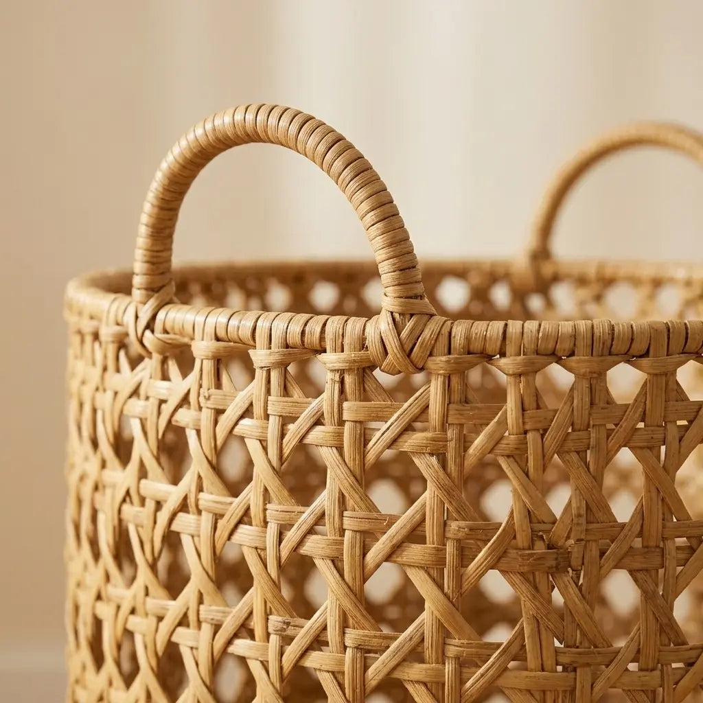 Panier à Linge Rotin — Grand Rangement Vêtements
