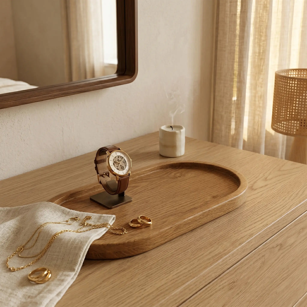 Plateau en Bois — Décoration de Table Naturel