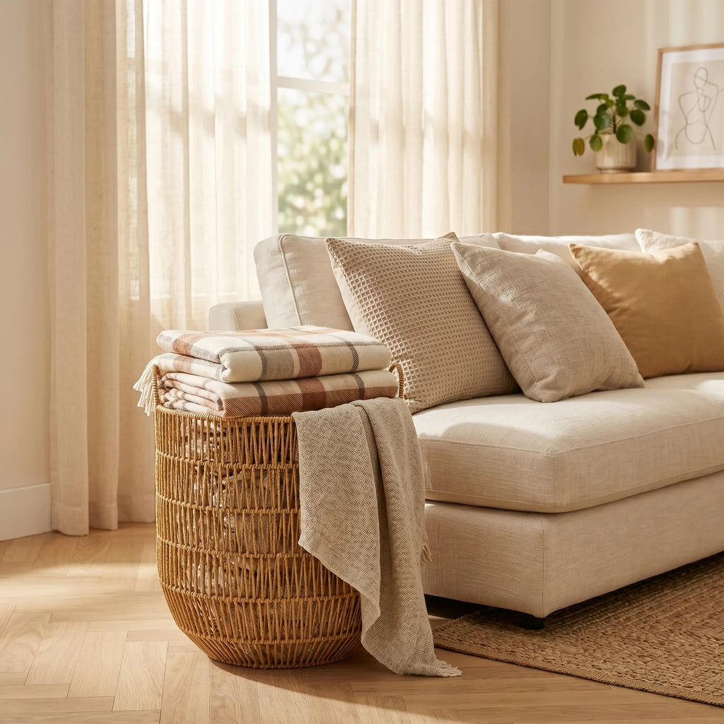Panier à Linge Rotin — Grand Rangement Vêtements