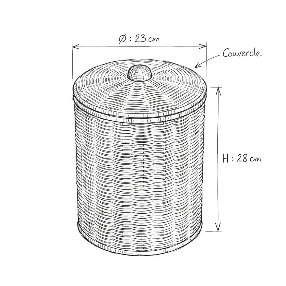 Schema dimensions Panier | KAWA