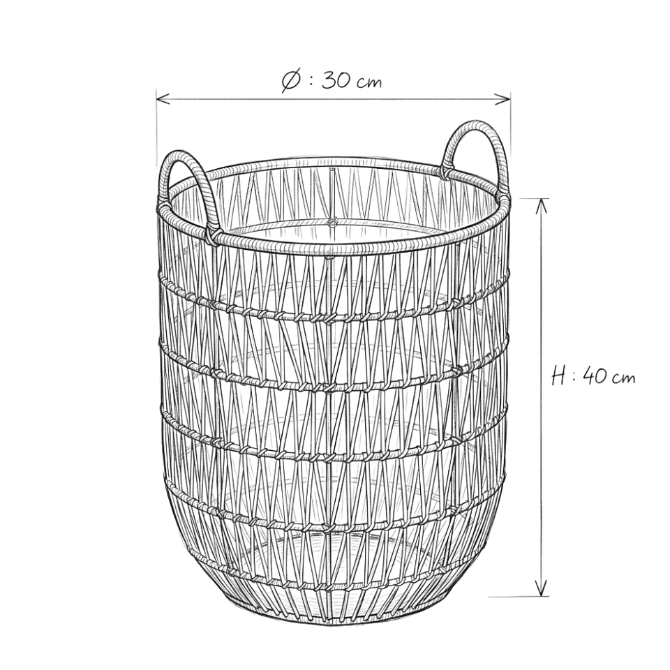 Schema dimensions Panier | KAGO