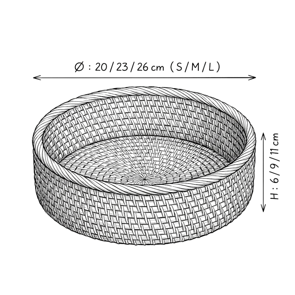 Schema dimensions Corbeille | TOMA