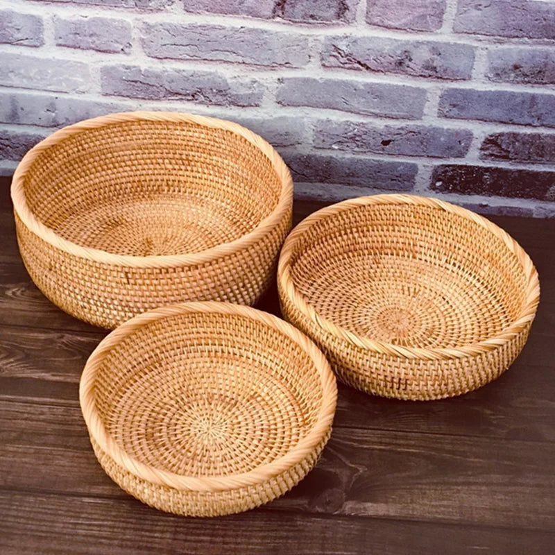 Corbeille en Rotin — Panier de Rangement Naturel