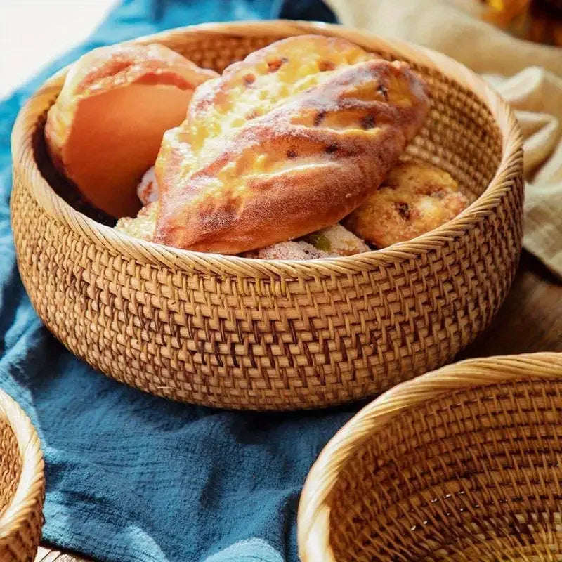 Corbeille en Rotin — Panier de Rangement Naturel