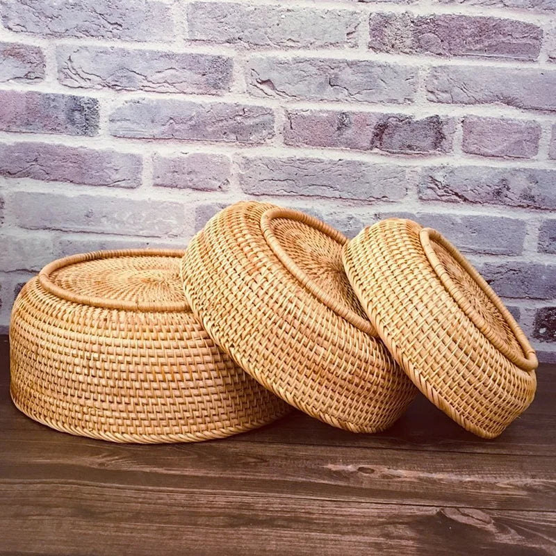 Corbeille en Rotin — Panier de Rangement Naturel