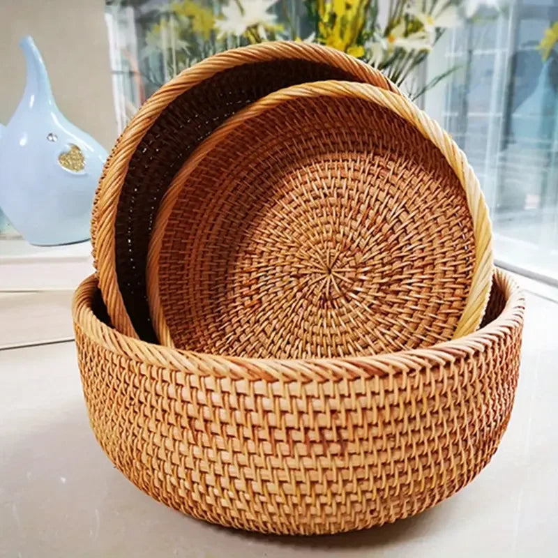 Corbeille en Rotin — Panier de Rangement Naturel
