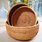 Corbeille en Rotin — Panier de Rangement Naturel