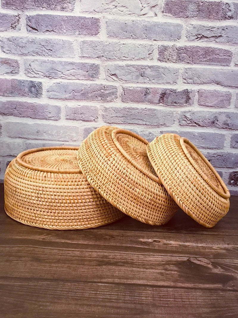 Corbeille en Rotin — Panier de Rangement Naturel