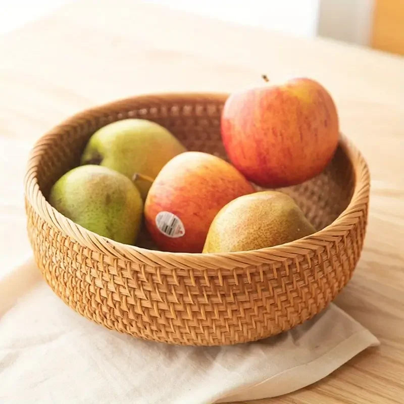 Corbeille en Rotin — Panier de Rangement Naturel