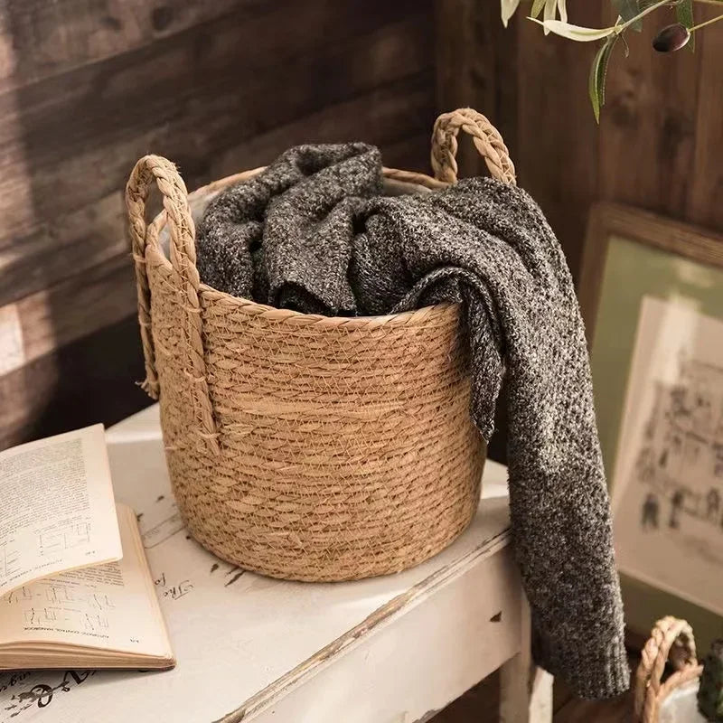 Cache-Pot Tressé Naturel — Panier Décoratif Plantes