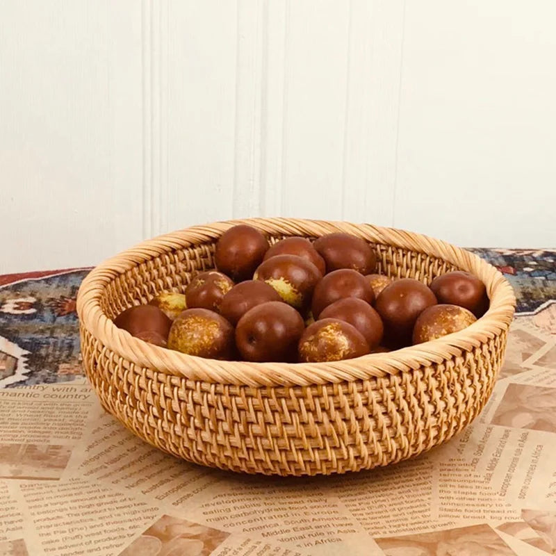 Corbeille en Rotin — Panier de Rangement Naturel