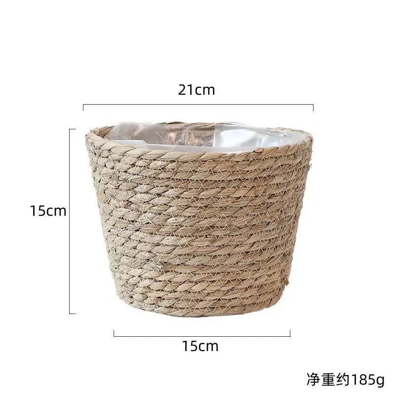 Cache-Pot Tressé Naturel — Panier Décoratif Plantes