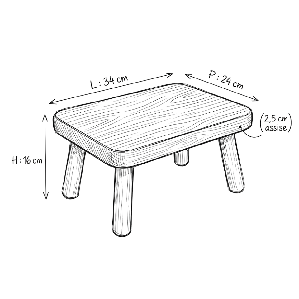 Schema dimensions Tabouret | KOJI