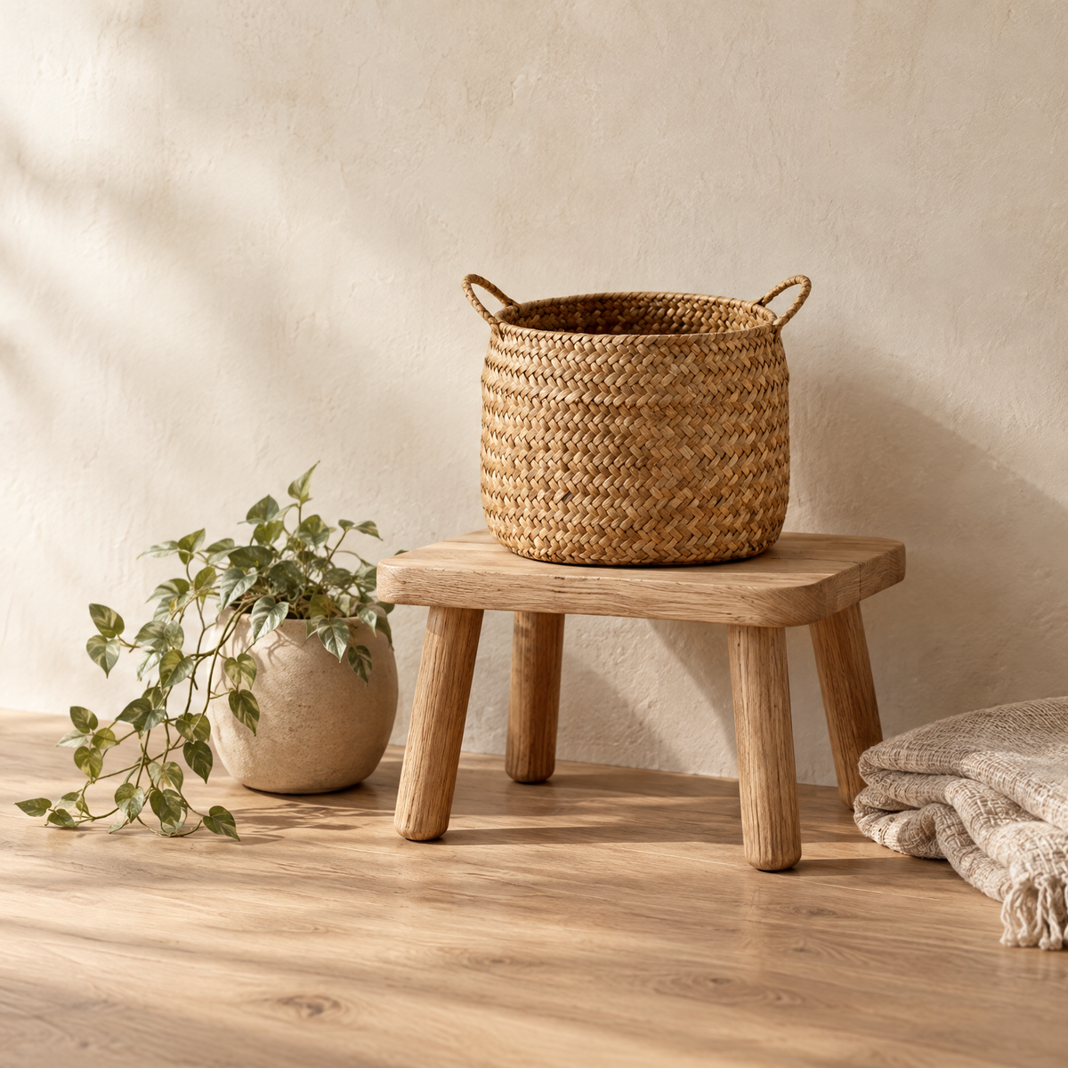 Tabouret KOJI et boite HAKO Atelier Boisya